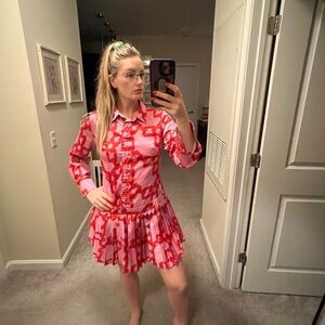 Stylish Red and White Women's Dress